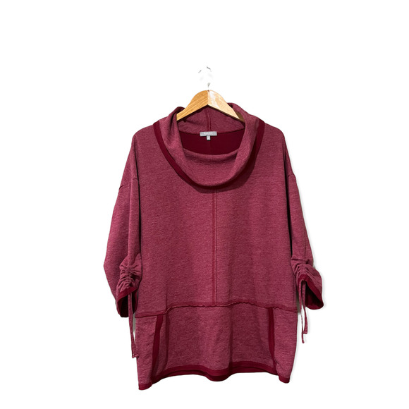 Habitat Tops - Habitat French Terry Ruch Tunic Cerise Size M